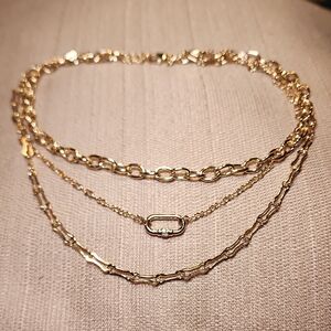 Vintage Gold-Tone Multi-Strand Necklace, Pre-loved In Great Condition